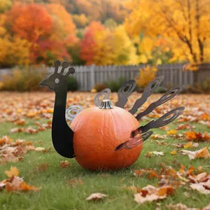 8pcs Turkey Decoration Insert Pieces, Pumpkin Decorative Inserts for Lawn Garden Edges, Party Dining Atmosphere Enhancer, Holiday Gifts