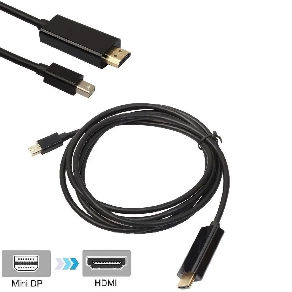 Mini Displayport Thunderbolt To HDMI Adapter 6ft Cable For MacBook Air Pro Black Accessories Male