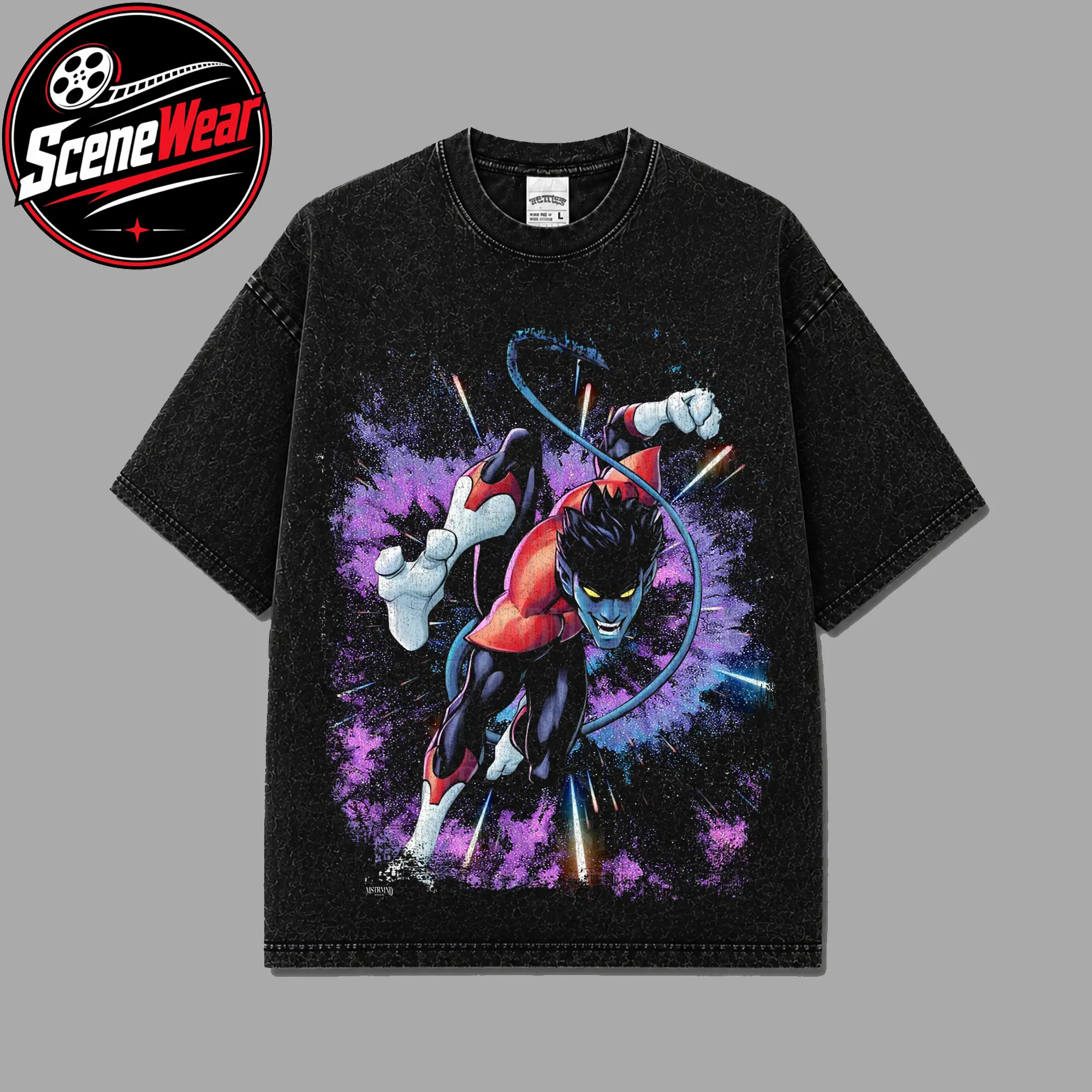 Shadow Teleport Nightcrawler Premium Acid Washed Shirt, Kurt Wagner Mutant Shirt, Blue Devil Teleporter Shirt, Character Comics Fans Shirt, X-Men Superhero T-Shirt, Comic Book Fans T-Shirt, Superhero Graphic Tee