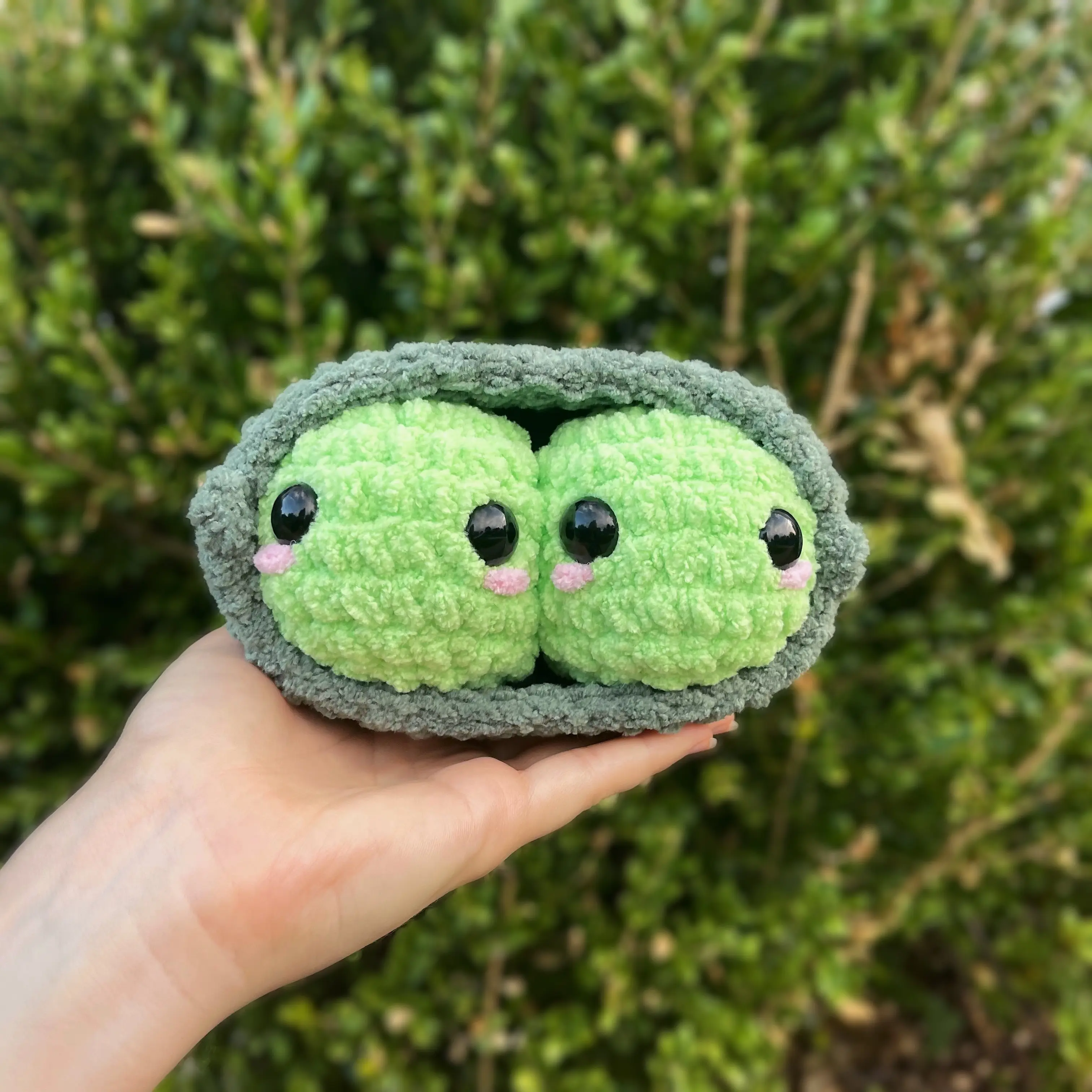 Handmade Crochet Peas In A Pod Plushie