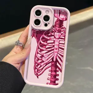 Skeleton Pattern Phone Case, Phone Protective Cover, Phone Accessory Compatible with iPhone 11 12 13 14 15 Pro Max, Halloween