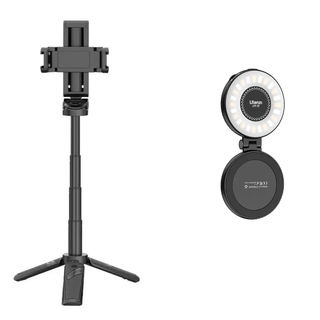 Selfie Kit: black with  Magnetic Selfie Light
