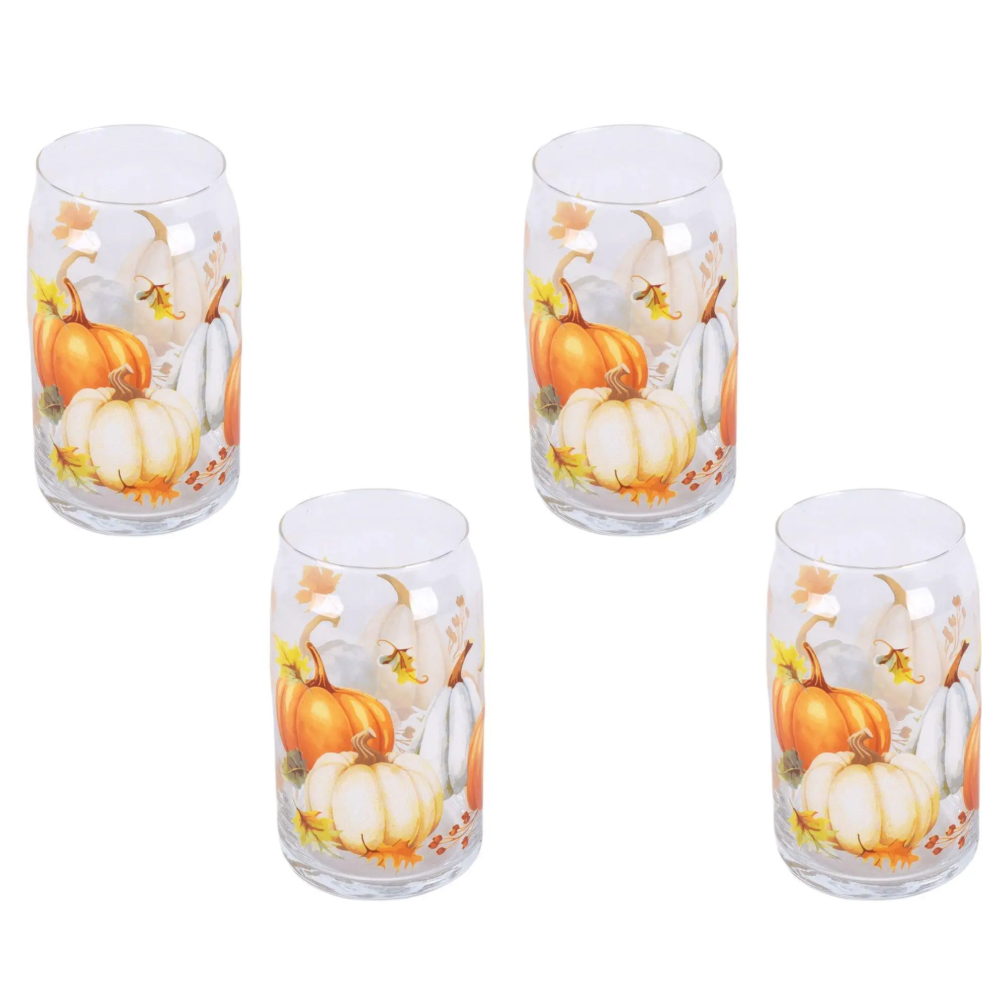 Temp-tations Thanks & Giving Set of (4) 16-oz Can-Style Glasses Temp-tations Thanks & Giving Set of (4) 16-oz Can-Style Glasses
