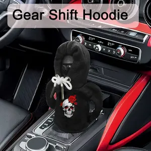 Universal Car Gear Shift Cover, Rose Flower Skull Pattern, Interior Decoration, Stylish Auto Accessory, Car Accessories, 1pc Car Seat Protector