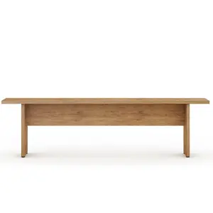 Manhattan Comfort  NoMad Rustic Country Dining Bench in Nature, 18.7 x 67.91 x 11.73 in., Matt, Woodgrain, Adjustable Feet