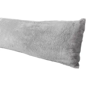 Extra Soft  Pillow Cover, Sherpa/Microplush Material, 20x54 Inches, Zipper Closure (Gray)