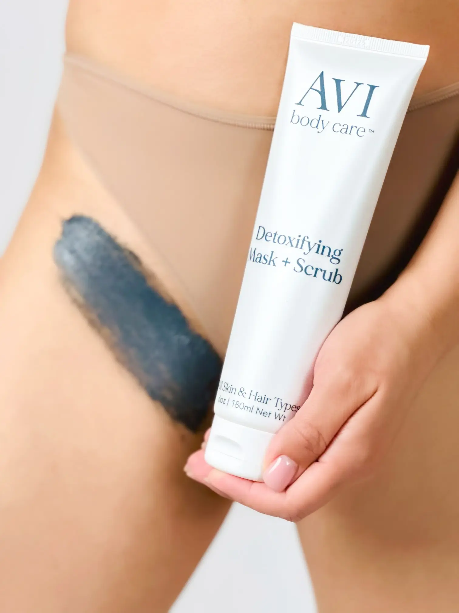AVI Body Care Detoxifying Mask & Scrub for Ingrown Hair Reduction & Skin Repair with Avocado Oil & Shea Butter - Exfoliating & Moisturizing Formula