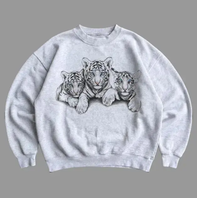 Tiger Cubs Sweatshirt, Tiger Sweatshirt, Nostalgia Siberian Tiger
