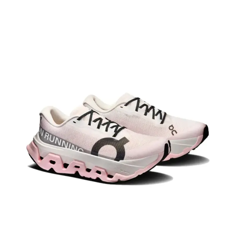 Milk White Pink Block Fly Knit Mesh Wave Hollow Chunky Sneakers Women Daily Drip Light Breathable Gym Jogging Street Versatile Trend Platform Trainers