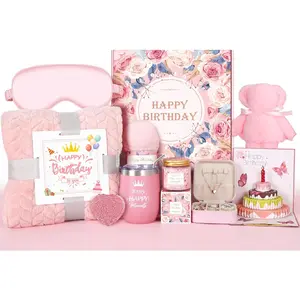Birthday Gifts for Women Friendship,  Happy Birthday  Basket, Luxury Care Package  Box, Bday  Set Present Idea for Mom Sister Her   Female Wife Coworker Girlfriend Daughter