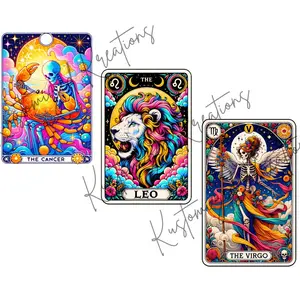 Zodiac Tarot Card Cancer Leo Virgo • T-shirt Tee Shirt Comfortable Unisex Top Cute Sublimation Stylish Casual Graphic June July August September Birthday Month Zodiac Sign Zodiacs Libra Scorpio October November Capricorn Sagittarius