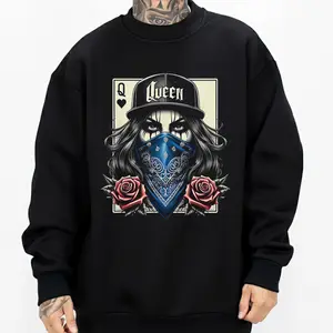 Camisa Chicana Cute Clown Latina Chicano Clothing Aztec Art Mexican Clothes Chicano Style Art Graphic Tee for Men Women Gangster Clothes Lowrider Art Cholo Outfit Unisex Hoodie Medium-heavy 50% Cotton 50% Polyester