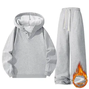 Autumn & Winter Lazy Cook's Set! Fleece-lined hoodie + wide-leg sweats, super soft and ridiculously warm �C the whole set has maximum relaxation vibes. Throw it on whenever you want to feel like a K-drama lead �C lazy girls, just close your eyes and buy!