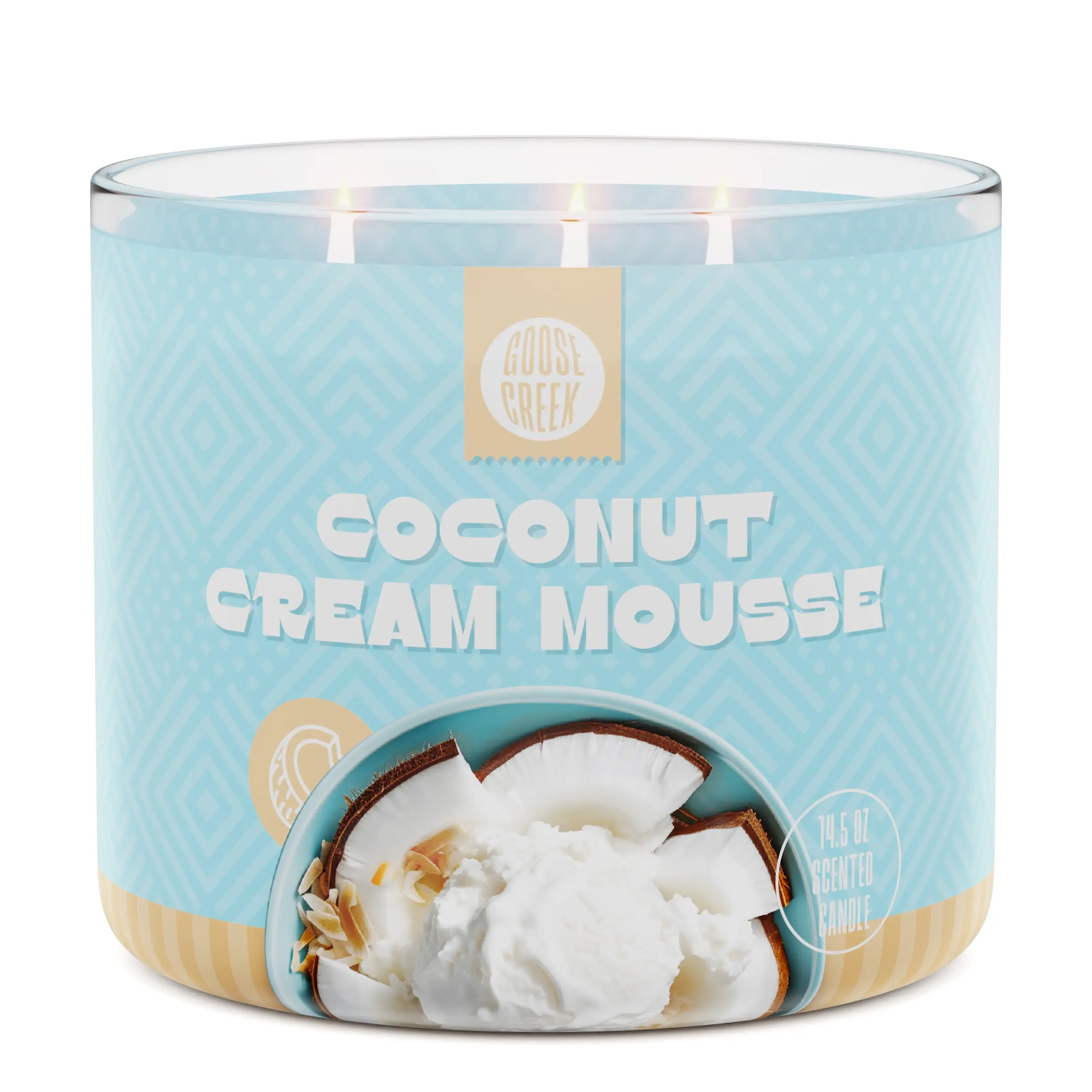 Goose Creek Coconut Cream Mousse 3-Wick Candle - Aromatic Scented Wax with Coconut and Cream Design Decor Cozy