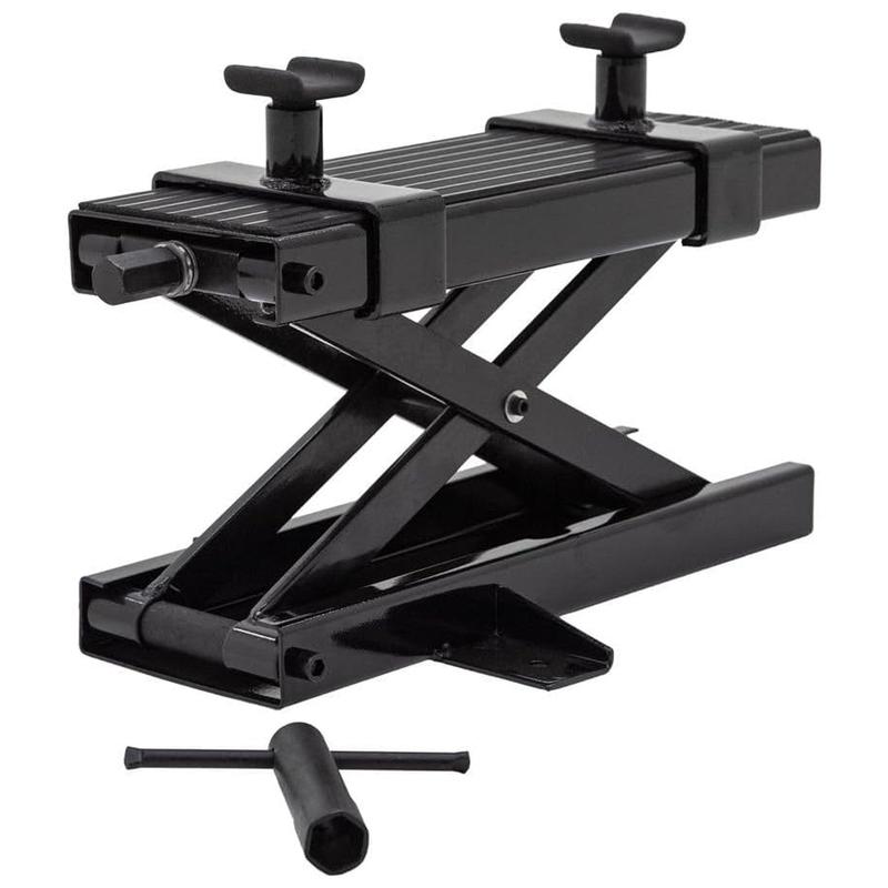 Black Widow Steel Motorcycle Jack for Front/Rear Tires, 3.75"-16.25" Lift Height