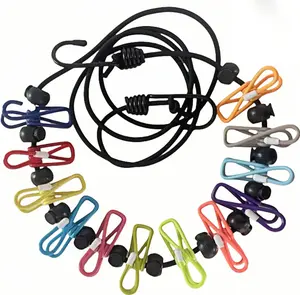 Retractable Clothesline, Portable Clothes Line for Travel with 12 Clothes Clips, for Indoor Laundry Drying line,Outdoor Camping Accessories (Black-Rope)
