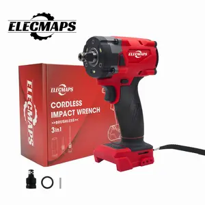 Wireless impact wrench, equipped with brushless motor, compact in size, easily meeting the needs of home DIY and home decoration.