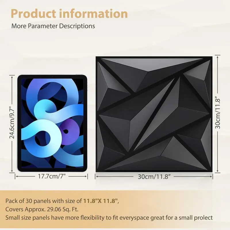 Aadesh 3D Wall Panel (Includes Roll of Mounting Tape), Interior Wall Decor, Geometric Texture Pattern for Living Room, Lobby, Bedroom, Hotel, Office, Game Room, TV Backdrop, 11.8 x 11.8 inches (Approx. 30 x 30 cm), White/Black/Pink/Gray Aadesh 3D Wall Panel (Includes Roll of Mounting Tape), Interior Wall Decor, Geometric Texture Pattern for Living Room, Lobby, Bedroom, Hotel, Office, Game Room, TV Backdrop, 11.8 x 11.8 inches (Approx. 30 x 30 cm), White/Black/Pink/Gray