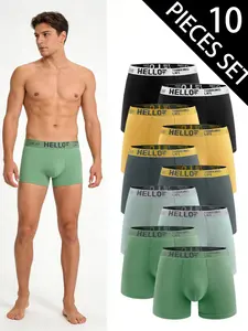 10-Pack Men's Underwear, Quick-Dry Breathable Athletic Sports Boxers, Fitted Casual Trunks for Daily Training, All Seasons Wear
