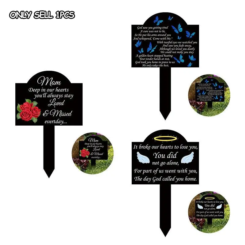 Acrylic Grave Marker, 1 Count Outdoor Garden Cemetery Decoration, Garden Decoration Supplies, Garden Statues & Sculptures, Marker for Memorials, Garden Accessories