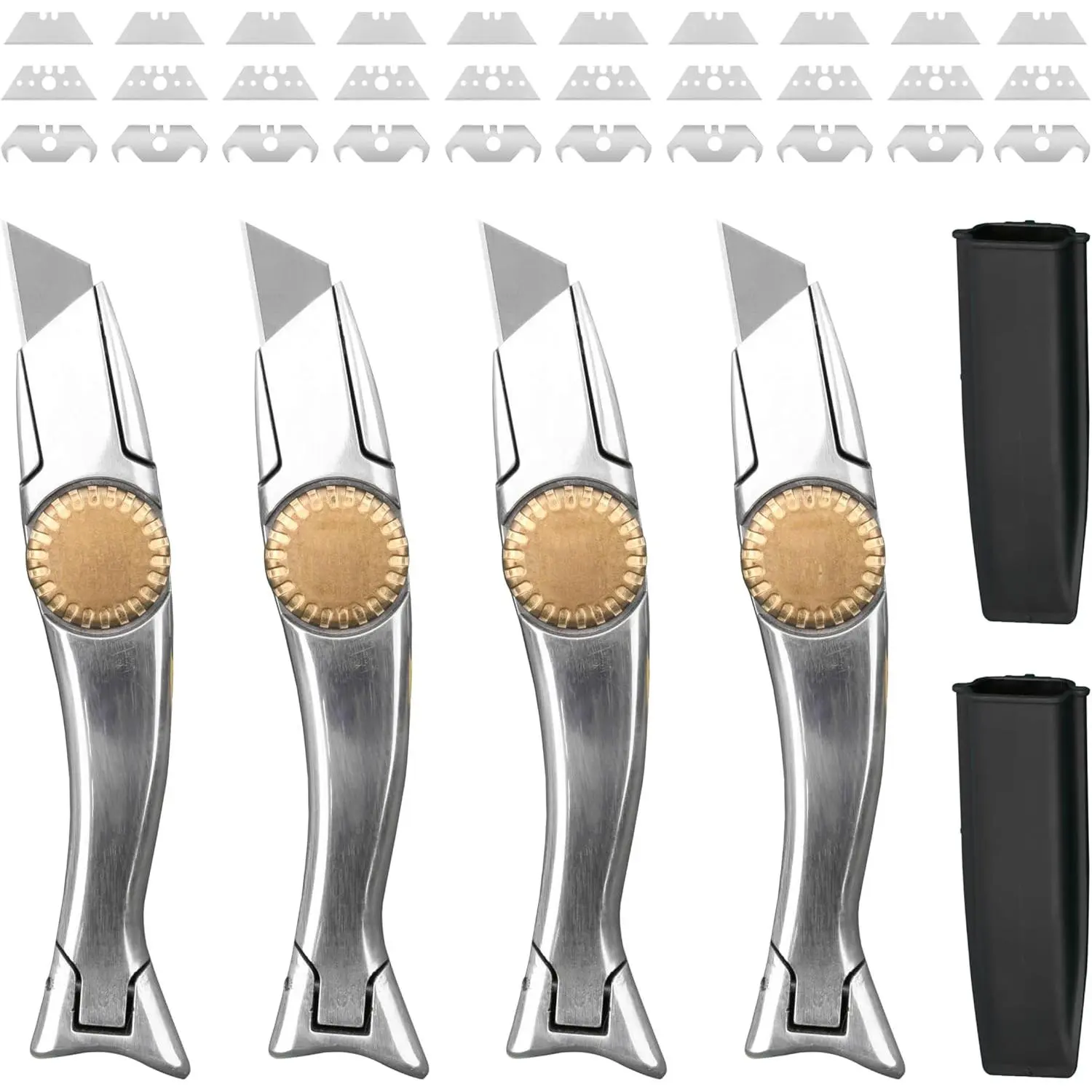 Heavy Duty SharkKnife VinylKnife UtilityKnife Roofing Knife Delphin Dolphin Carpet Knife, 4pcs Knives & 30 Blades