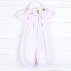 Princess Friends Smocked Long Bubble Pink Dot