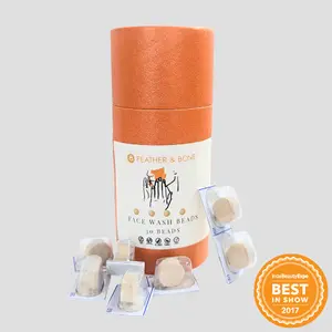 Feather & Bone Face Gems Face Wash Beads - 30 Beads for Gentle Cleansing & Skin Care - Best in Show 2017 - Natural Ingredients, Cruelty-Free, Vegan
