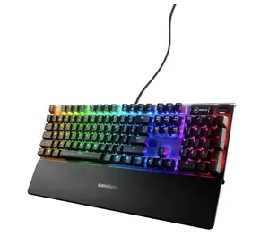 SteelSeries Apex 7 Mechanical Gaming Keyboard - OLED Smart Display - USB Passthrough and Media Controls Red Switch
