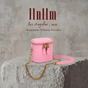 BUBBLE CHAINBOX - MINI LEATHER CHAIN STRAP CROSSBODY -  LA Pink