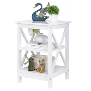 ZENSTYLE 24" Solid Wood Space Saver Chairside End Table - MDF, Lightweight, Sturdy Base, Easy Setup Sofa Side Table with Storage Shelf, Espresso Finish
