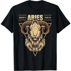 Aries Ram Zodiac Sign Symbol Astrology Dates T-shirt T-Shirt