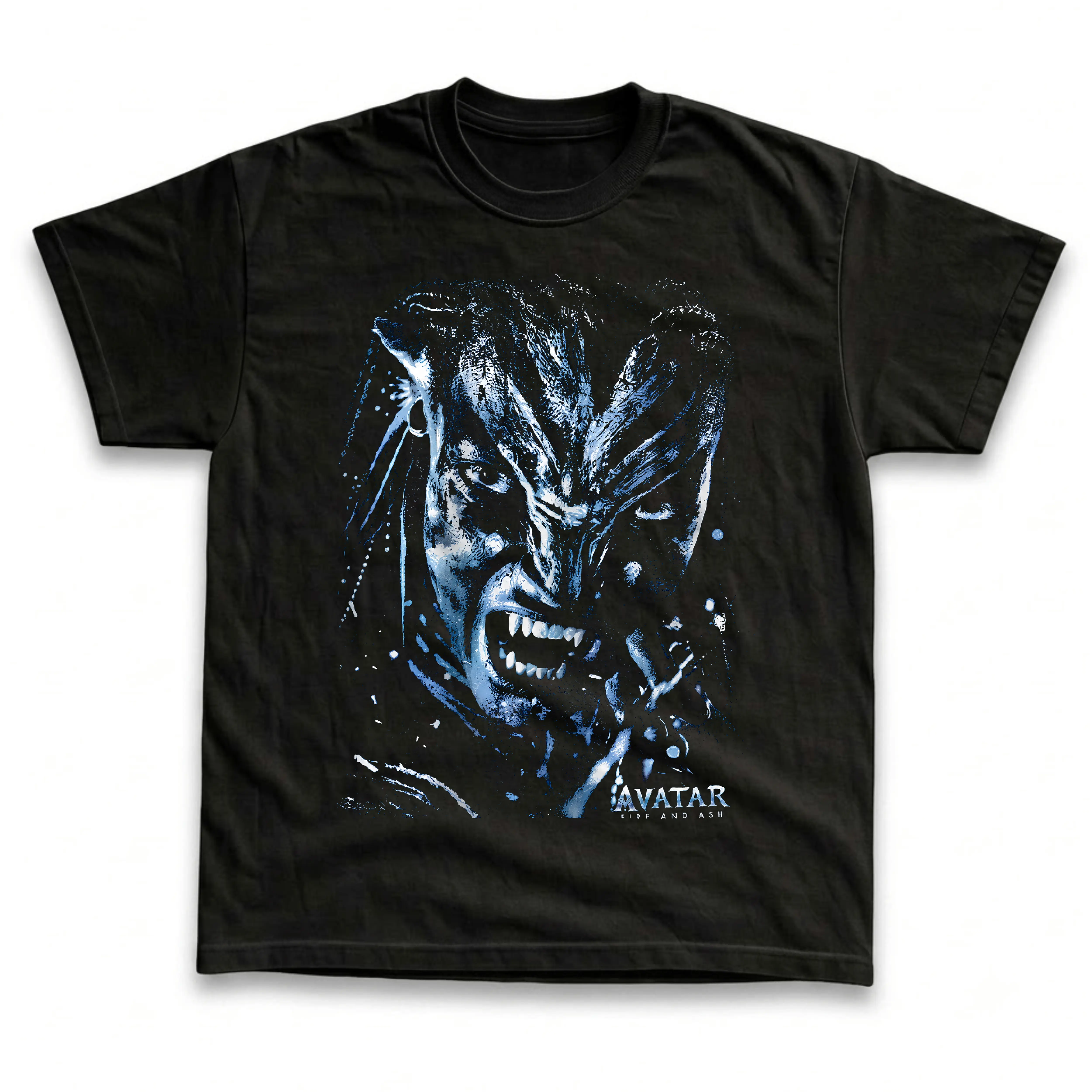 Men's and Women's T-Shirt, Vintage Neytiri Graphic Tee, Avatar Fire and Ash Merch, Na'vi Warrior Princess, Pandora Sci-Fi Movie, Snarling Fangs Face, Retro Grunge Streetwear, Gothic Goth Aesthetic, Hip Hop Rap Tee Style, Y2K Trendy Top, Fan Gift