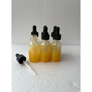 6-Pack Yellow Glass Dropper Bottles - 1oz Boston Bottles