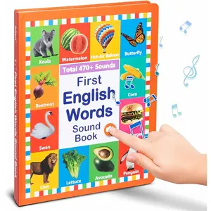 First English Words Sound Book 470+ Words, Kid Valentine Gift, 21 Themes,English Learning Talking Book for Kids 2-6 Years Old