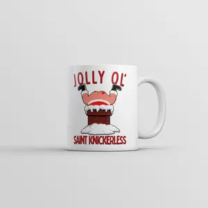 Jolly Ol Saint Knickerless Mug Funny Adult Christmas Novelty Coffee Cup - 11oz Funny Coffee Mugs Ceramic Printed Drinkware Cup