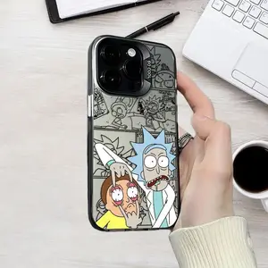Cartoon Rick and Morty TPU Protective Smartphone Cover, Durable Shockproof Matte Back Accessory Compatible with iPhone 11-17 & Samsung S21-S25, Ideal Gift for Cartoon Fans