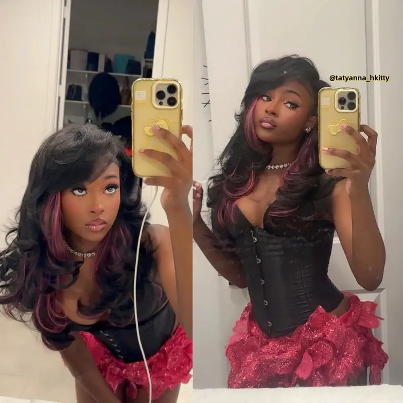 [Detroit Layers] Beginher Hair 24 Inches Big Head Friendly Kash Doll Layers Beginher Hair Extra Full & Voluminous Middle Part Heat Resistance Fiber 250% Density Big Head Friendly T Part Lace Synthetic Pre Cut Glueless Wigs Color SummerVibes