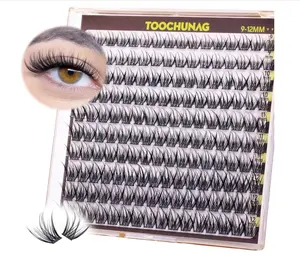 Fairy Lash Clusters 9-12mm Wispy Eyelash Clusters 160pcs Natural Cluster Eyelash Extensions CC Curve Individual Lashes Natural Look Short Thin Band Eyelashes Clusters by TOOCHUNAG