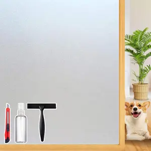 Frosted Glass Window Privacy Film Decorative, Bathroom Window Privacy Film for Glass Windows Cover, Static Cling, Removable, Reusable