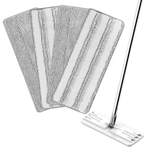 4 Pack Mop Replacement Pads Compatible with Joymoop Flat Mop or Mop Bucket Set - Microfiber Flat Mop Pads for  13" X 4.9" Squeeze Flat Floor Mop - Washable Mop  Replacement