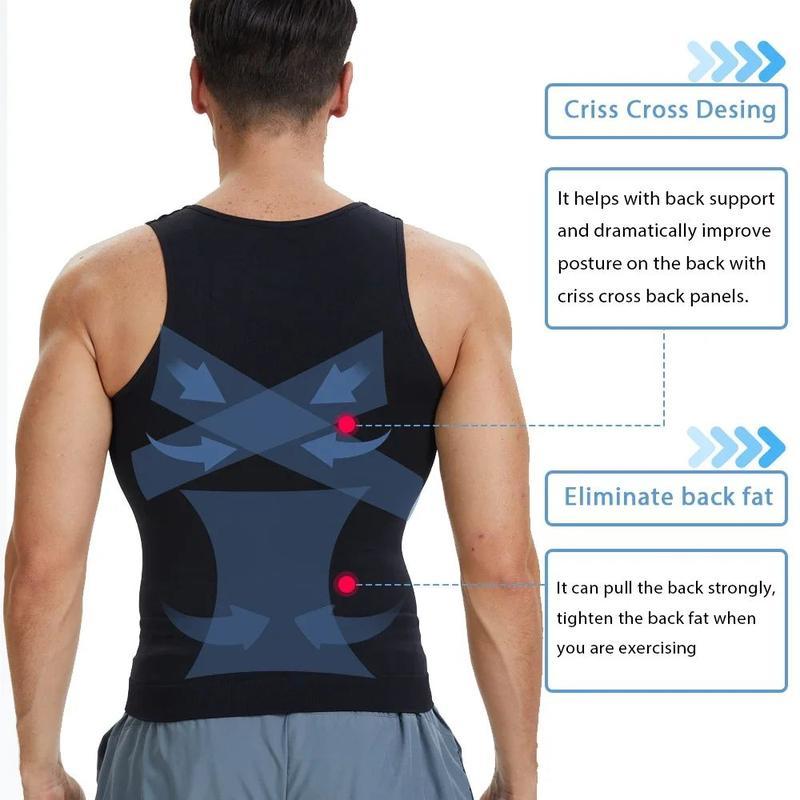 Mens Body Shaper Vest, Gynecomastia Compression Shirts, Tummy Control Sleeveless Undershirts Tummy Control and Body Shaper Tank TopGift