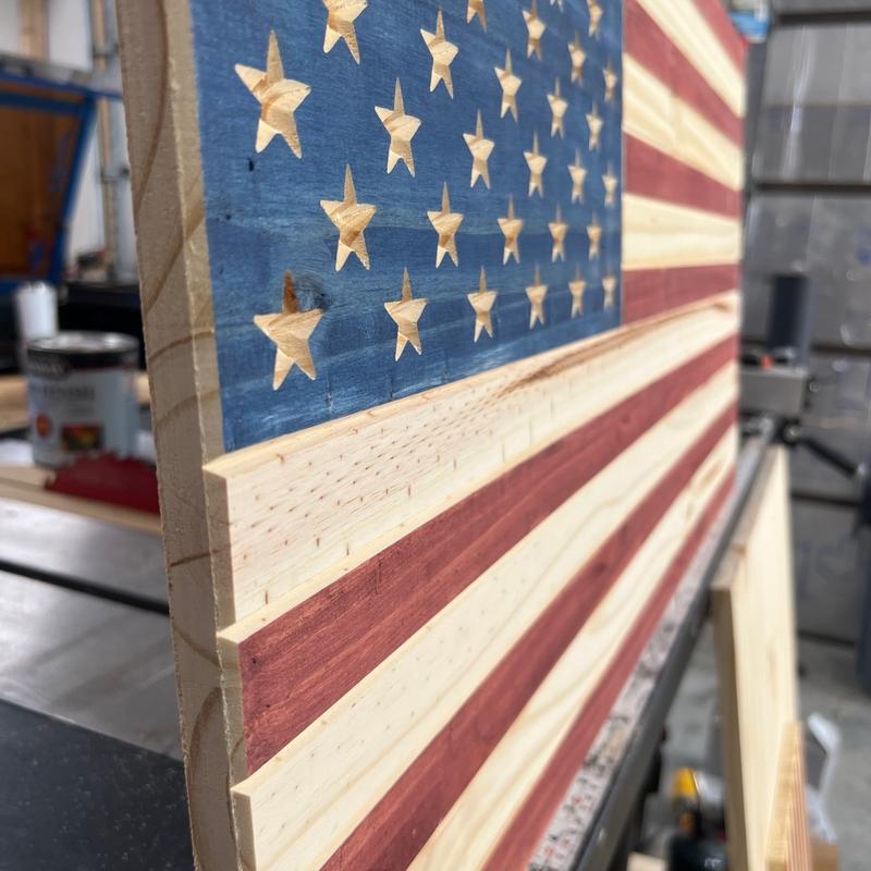 Wooden American Flag