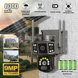 Best Value Solar Camera: 3 Lens Triple Screen Security System, Motion Detection, Waterproof WiFi Outdoor Camera.4K Ultra HD, AI Human Tracking, Color Night Vision, No Monthly Fees.