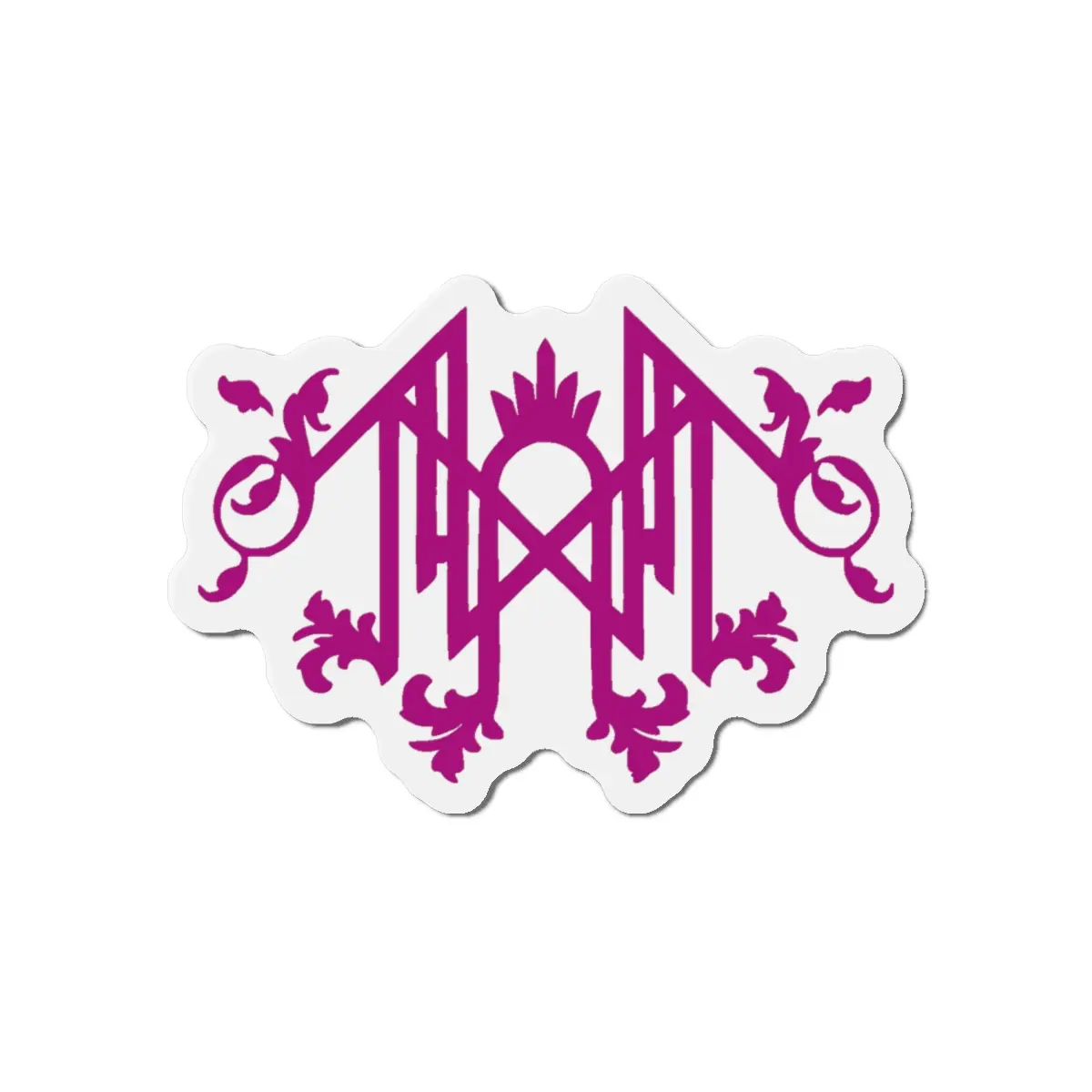 Filigree Sleep Token Die-Cut Magnets | Purple Decorative Crest Magnet