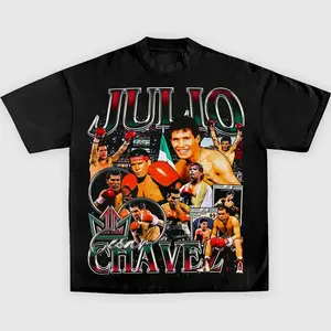 JULIO CESAR CHAVEZ TEE, Boxing T-shirt, Boxer Tee, Sports Shirt, Athletic Tee, Fitness Gift, Workout T-shirt Crewneck Clothing Cotton Menswear