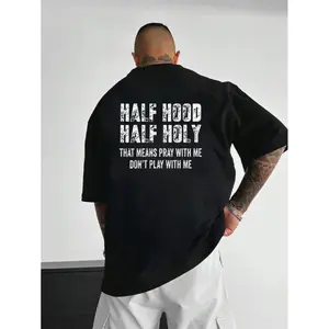 Half Hood Half Holy Pray Hoodie With Me Don't Play With Me Shirt Casual Street Style for Women for Men, Perfect Gift Menswear