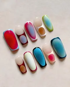 Gradient Press On Nails: Modern Art Ombre Color Block - Capsule Set
