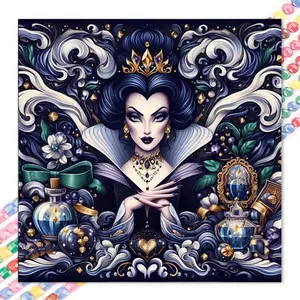 1 DIY diamond painting kit, 5D diamond art kit, DIY decoration, crown, flowers, perfume. Diamond painting kit with full round drills, mosaic, diamond art, DIY art home decor, suitable for Christmas.