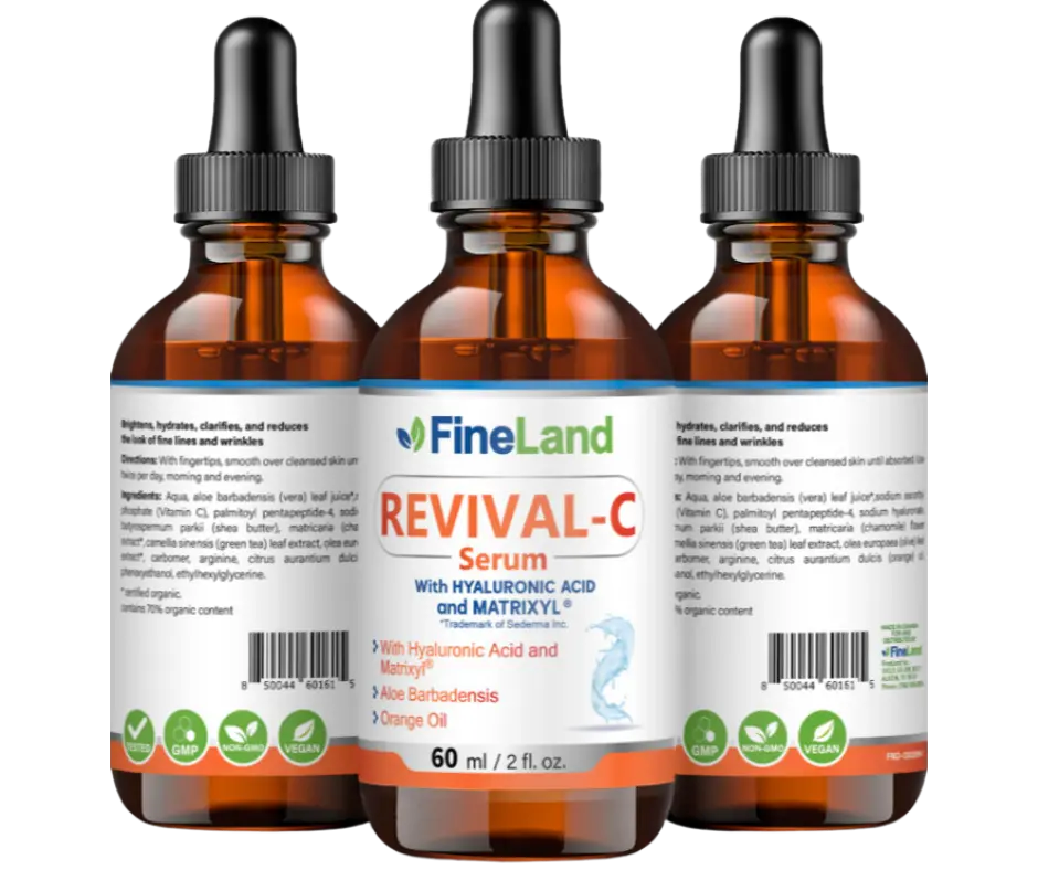 FineLand REVIVAL-C With Hyaluronic Acid And Matrixyl, Aloe Barbadensis, Orange Oil skin  fix Serum Skincare