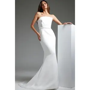 Jovani -JB40597 Off White Sheath Simple Bridal Dress